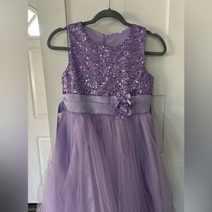 Purple Sequin Kids Dress